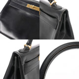 HERMES エルメス ケリー 32 内縫い 2WAY ブラック □E刻印(2001年頃) レディース ボックスカーフ ハンドバッグ ABランク 中古 銀蔵