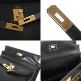 HERMES エルメス ケリー 32 内縫い 2WAY ブラック □E刻印(2001年頃) レディース ボックスカーフ ハンドバッグ ABランク 中古 銀蔵