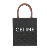 CELINE セリーヌ ミニ バーティカルカバ タン 194372BZK レディース レザー トリオンフキャンバス ハンドバッグ Aランク 中古 銀蔵