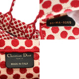 CHRISTIAN DIOR クリスチャンディオール バーティカルブックトート レッド/ホワイト レディース キャンバス ハンドバッグ Aランク 中古 銀蔵