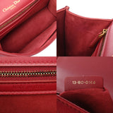 CHRISTIAN DIOR クリスチャンディオール チェーンショルダー レッド レディース レザー スタッズ ショルダーバッグ ABランク 中古 銀蔵