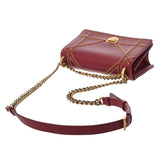CHRISTIAN DIOR クリスチャンディオール チェーンショルダー レッド レディース レザー スタッズ ショルダーバッグ ABランク 中古 銀蔵