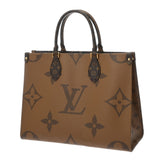 LOUIS VUITTON ルイヴィトン モノグラムリバース オンザゴー MM ブラウン M45321 レディース モノグラムキャンバス ハンドバッグ ABランク 中古 銀蔵