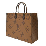 LOUIS VUITTON ルイヴィトン モノグラムリバース オンザゴー GM 旧型 ブラウン M44576 ユニセックス モノグラムキャンバス ハンドバッグ Aランク 中古 銀蔵