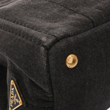 PRADA プラダ カナパ トート ミニ 2WAY ブラック レディース デニム ハンドバッグ ABランク 中古 銀蔵