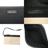 BALENCIAGA バレンシアガ ネイビーカバス S ホワイト/ブラック 339933 レディース キャンバス レザー ハンドバッグ Bランク 中古 銀蔵