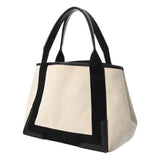 BALENCIAGA バレンシアガ ネイビーカバス S ホワイト/ブラック 339933 レディース キャンバス レザー ハンドバッグ Bランク 中古 銀蔵