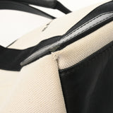 BALENCIAGA バレンシアガ ネイビーカバス S ホワイト/ブラック 339933 レディース キャンバス レザー ハンドバッグ Bランク 中古 銀蔵