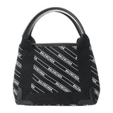 BALENCIAGA バレンシアガ ネイビーカバス XS ブラック/ホワイト 390346 レディース キャンバス レザー ハンドバッグ Aランク 中古 銀蔵