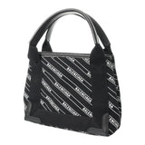 BALENCIAGA バレンシアガ ネイビーカバス XS ブラック/ホワイト 390346 レディース キャンバス レザー ハンドバッグ Aランク 中古 銀蔵