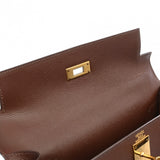 HERMES エルメス ケリー 28 外縫い 2WAY ショコラ □D刻印(2000年頃) レディース ヴォーエプソン ハンドバッグ Aランク 中古 銀蔵