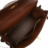 HERMES エルメス ケリー 28 外縫い 2WAY ショコラ □D刻印(2000年頃) レディース ヴォーエプソン ハンドバッグ Aランク 中古 銀蔵