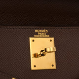 HERMES エルメス ケリー 28 外縫い 2WAY ショコラ □D刻印(2000年頃) レディース ヴォーエプソン ハンドバッグ Aランク 中古 銀蔵