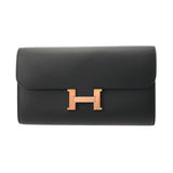 HERMES エルメス コンスタンス ロングウォレット トゥーゴー ブラック Y刻印(2020年頃) レディース ヴォーエプソン 長財布 Aランク 中古 銀蔵