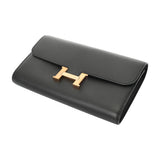HERMES エルメス コンスタンス ロングウォレット トゥーゴー ブラック Y刻印(2020年頃) レディース ヴォーエプソン 長財布 Aランク 中古 銀蔵