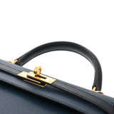 HERMES エルメス ケリー 25 外縫い トリコロール ブルードリュプス/ブルーインディゴ/ブラック B刻印(2023年頃) レディース ヴォーエプソン ハンドバッグ Aランク 中古 銀蔵