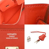 HERMES エルメス バーキン 25 ルージュトマト X刻印(2016年頃) レディース ヴォースイフト ハンドバッグ ABランク 中古 銀蔵
