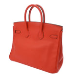HERMES エルメス バーキン 25 ルージュトマト X刻印(2016年頃) レディース ヴォースイフト ハンドバッグ ABランク 中古 銀蔵