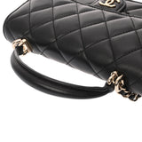 CHANEL シャネル マトラッセ ミニフラップバッグ トップハンドル ブラック AP3226 レディース ラムスキン ショルダーバッグ Aランク 中古 銀蔵