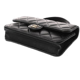 CHANEL シャネル マトラッセ ミニフラップバッグ トップハンドル ブラック AP3226 レディース ラムスキン ショルダーバッグ Aランク 中古 銀蔵