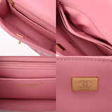 CHANEL シャネル マトラッセ スモールトップハンドルフラップバッグ ピンク AS4362 レディース ラムスキン ハンドバッグ ABランク 中古 銀蔵