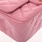 CHANEL シャネル マトラッセ スモールトップハンドルフラップバッグ ピンク AS4362 レディース ラムスキン ハンドバッグ ABランク 中古 銀蔵