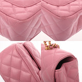 CHANEL シャネル マトラッセ スモールトップハンドルフラップバッグ ピンク AS4362 レディース ラムスキン ハンドバッグ ABランク 中古 銀蔵