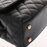 CHANEL シャネル マトラッセ トップハンドルフラップバッグ XS ブラック A92990 レディース キャビアスキン ハンドバッグ Aランク 中古 銀蔵
