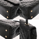 CHANEL シャネル マトラッセ トップハンドルフラップバッグ XS ブラック A92990 レディース キャビアスキン ハンドバッグ Aランク 中古 銀蔵