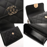 CHANEL シャネル マトラッセ チェーンクラッチバッグ ブラック AP3237 レディース キャビアスキン ショルダーバッグ Aランク 中古 銀蔵
