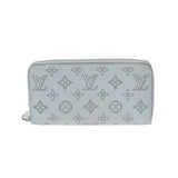 LOUIS VUITTON ルイヴィトン モノグラムマヒナ ジッピーウォレット ブルーオランプ M81643 レディース レザー 長財布 ABランク 中古 銀蔵