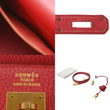 HERMES エルメス ケリー 35 外縫い ルージュヴィフ 〇Y刻印(1995年頃)　　 レディース アルデンヌ ハンドバッグ ABランク 中古 銀蔵