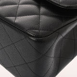 CHANEL シャネル マトラッセ チェーンショルダー 30cm Wフラップ ブラック A58600 レディース キャビアスキン ショルダーバッグ Aランク 中古 銀蔵