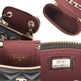 CHANEL シャネル マトラッセ ヴァニティケース ブラック レディース ラムスキン バニティバッグ 未使用 銀蔵