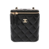 CHANEL シャネル マトラッセ ヴァニティケース ブラック レディース ラムスキン バニティバッグ 未使用 銀蔵