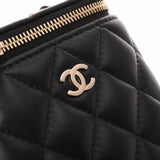 CHANEL シャネル マトラッセ ヴァニティケース ブラック レディース ラムスキン バニティバッグ 未使用 銀蔵