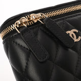 CHANEL シャネル マトラッセ ヴァニティケース ブラック レディース ラムスキン バニティバッグ 未使用 銀蔵