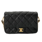 CHANEL シャネル マトラッセ ミニフラップバッグ ブラック AS3757 レディース キャビアスキン ショルダーバッグ Aランク 中古 銀蔵