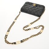 CHANEL シャネル マトラッセ ミニフラップバッグ ブラック AS3757 レディース キャビアスキン ショルダーバッグ Aランク 中古 銀蔵