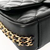 CHANEL シャネル マトラッセ ミニフラップバッグ ブラック AS3757 レディース キャビアスキン ショルダーバッグ Aランク 中古 銀蔵