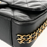 CHANEL シャネル マトラッセ ミニフラップバッグ ブラック AS3757 レディース キャビアスキン ショルダーバッグ Aランク 中古 銀蔵