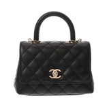 CHANEL シャネル マトラッセ ミニフラップバッグ XXS 2WAY ブラック AS2215 レディース キャビアスキン ハンドバッグ Aランク 中古 銀蔵