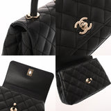 CHANEL シャネル マトラッセ ミニフラップバッグ XXS 2WAY ブラック AS2215 レディース キャビアスキン ハンドバッグ Aランク 中古 銀蔵