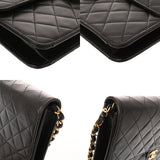 CHANEL シャネル マトラッセ プッシュロック チェーンショルダー 25cm ブラック レディース ラムスキン ショルダーバッグ ABランク 中古 銀蔵