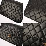 CHANEL シャネル マトラッセ プッシュロック チェーンショルダー 25cm ブラック レディース ラムスキン ショルダーバッグ ABランク 中古 銀蔵