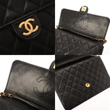CHANEL シャネル マトラッセ プッシュロック チェーンショルダー 25cm ブラック レディース ラムスキン ショルダーバッグ ABランク 中古 銀蔵