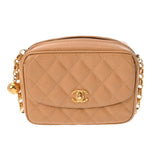 CHANEL シャネル マトラッセ チェーンショルダー ベージュ レディース キャビアスキン ショルダーバッグ Bランク 中古 銀蔵