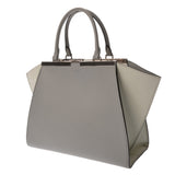 FENDI フェンディ トロワジュール グレー 8BH279 レディース カーフ ハンドバッグ ABランク 中古 銀蔵
