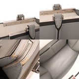 FENDI フェンディ トロワジュール グレー 8BH279 レディース カーフ ハンドバッグ ABランク 中古 銀蔵
