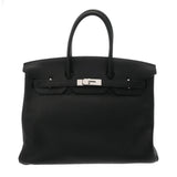 HERMES エルメス バーキン 35 ブラック □M刻印(2009年頃) ユニセックス トゴ ハンドバッグ Aランク 中古 銀蔵